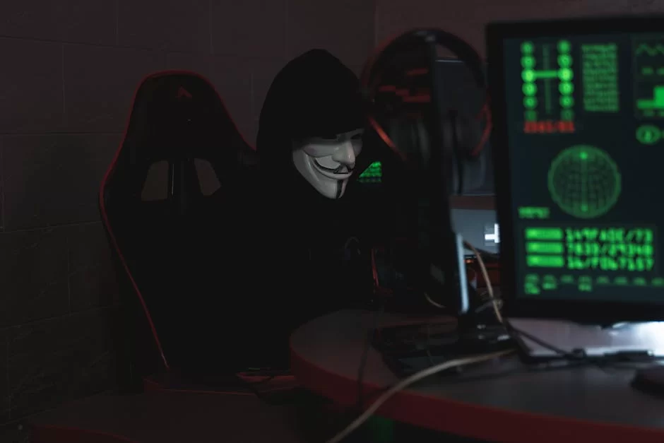 A user at a PC trying to spread malware