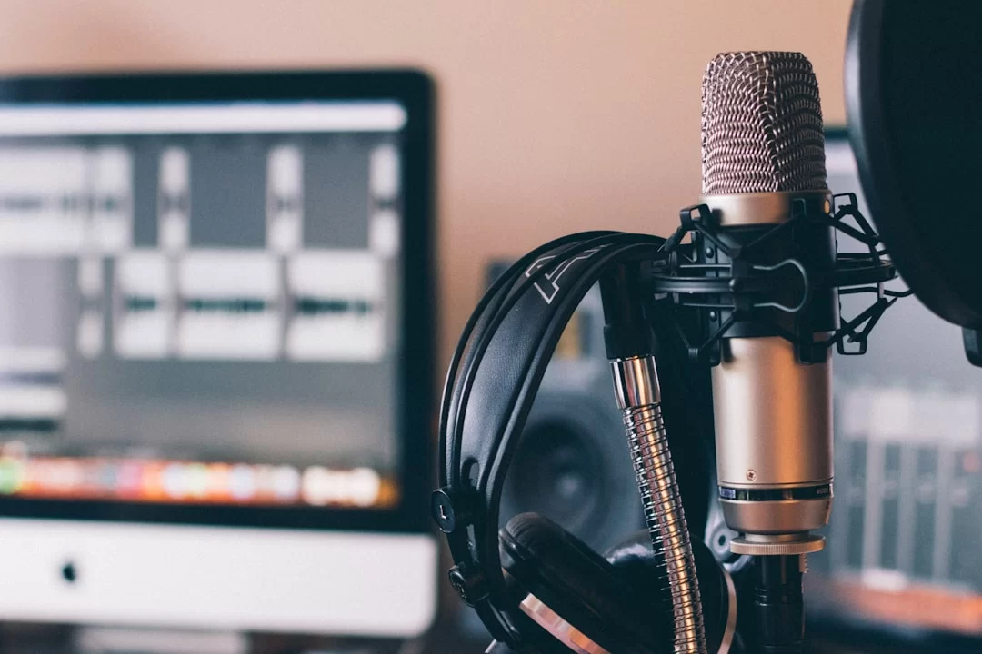 Photo of headphones and microphone devices