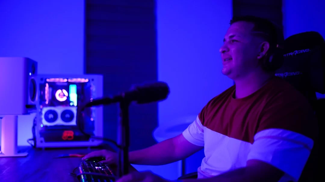 A user live streaming with RTX Voice and NVIDIA Broadcast software
