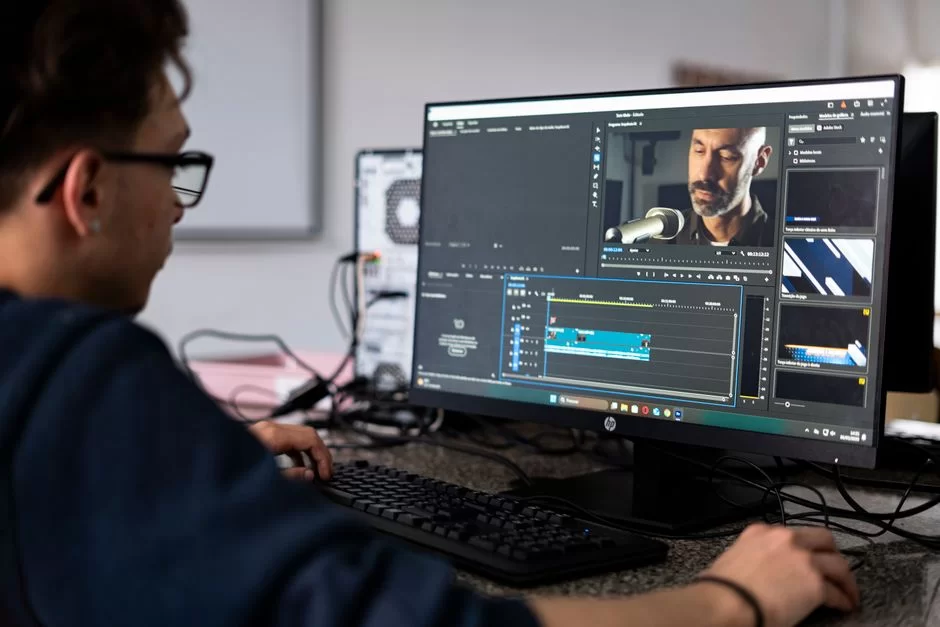 Multimedya araçları ve yazılımları gösteren bir programın kullanımı