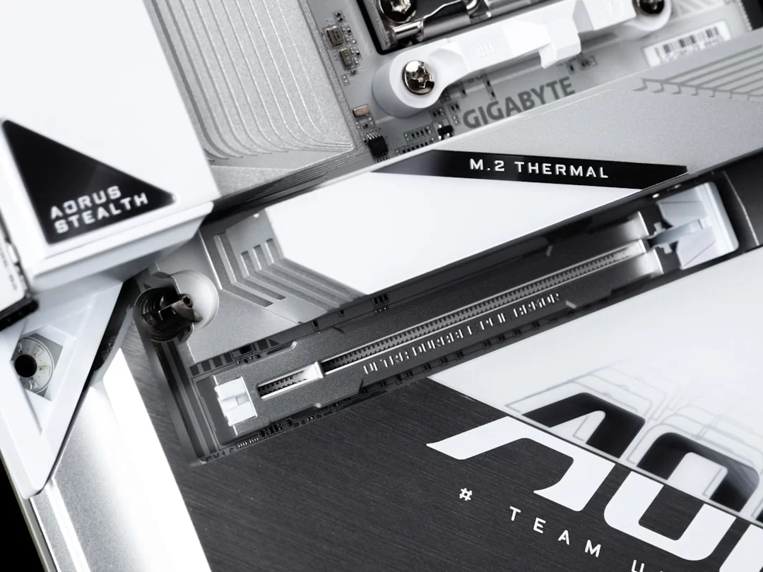 A x16 PCIe slot on a motherboard