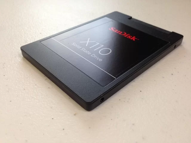 A SanDisk branded SSD disk