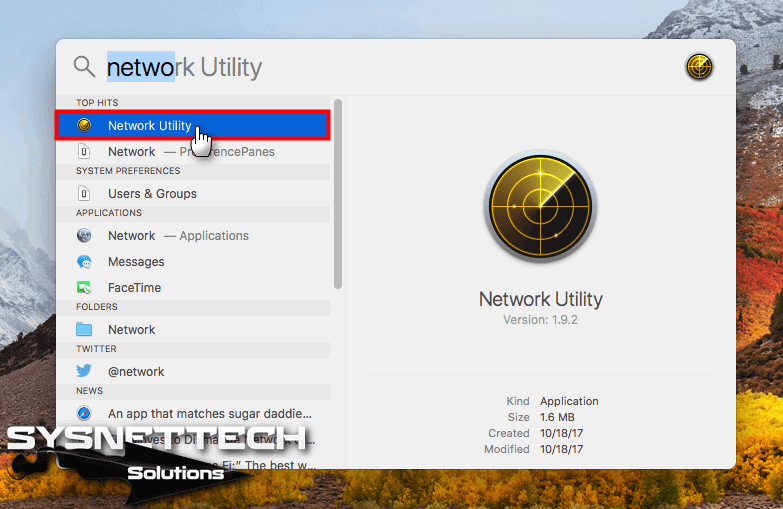 macOS Network Utility