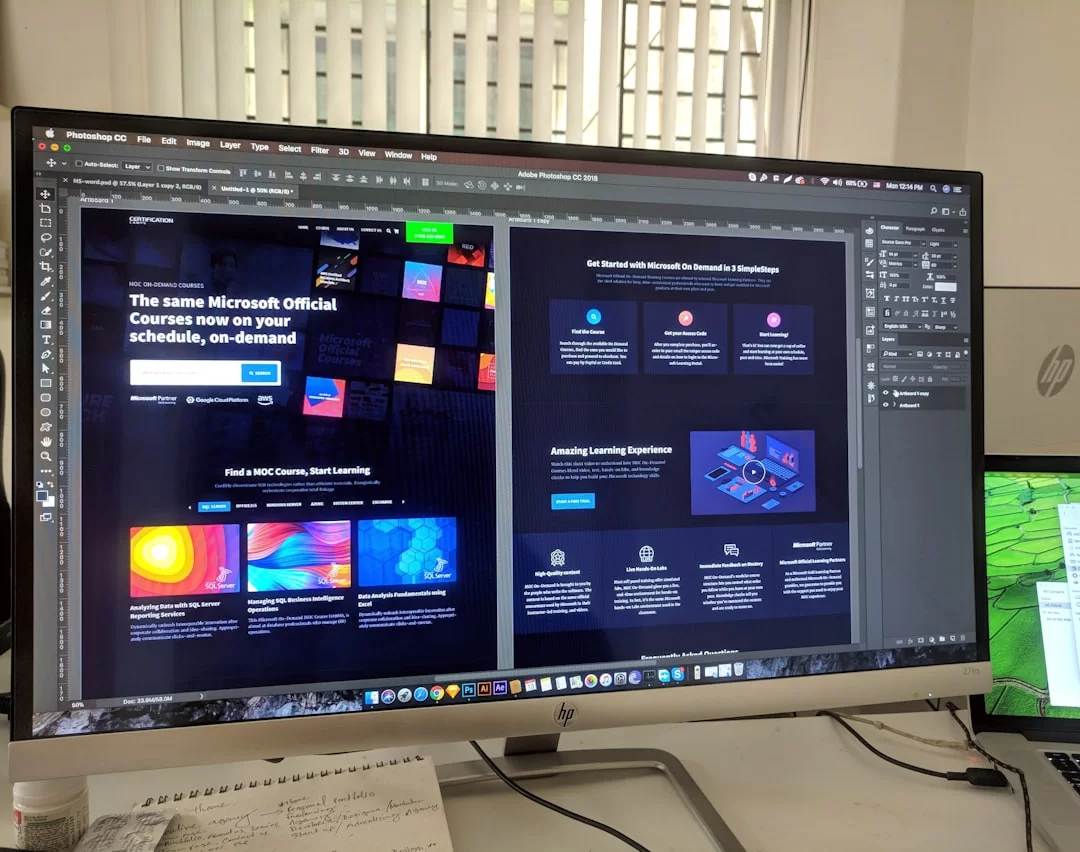 Web tasarımı ve pazarlama perspektifinde pikselin önemini gösteren photoshop yazılımındaki bir tasarım örneği