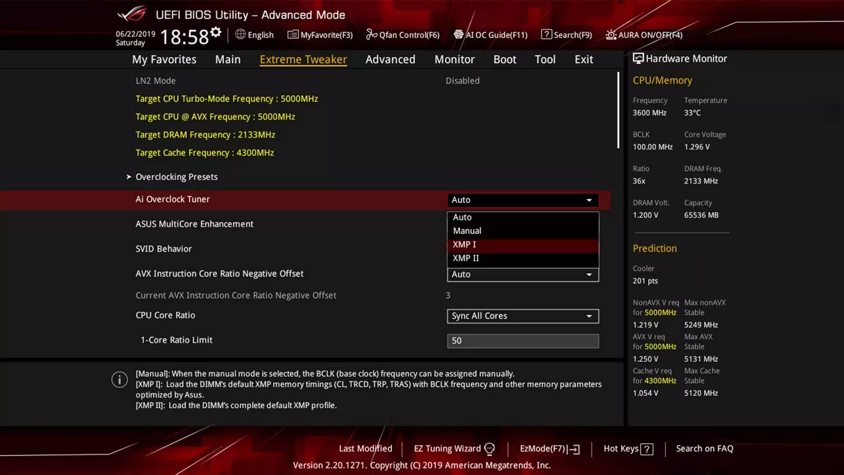 Setting Intel XMP in the BIOS interface
