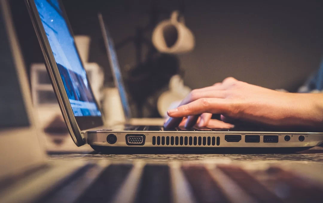 An image showing a user entering a web address on a computer