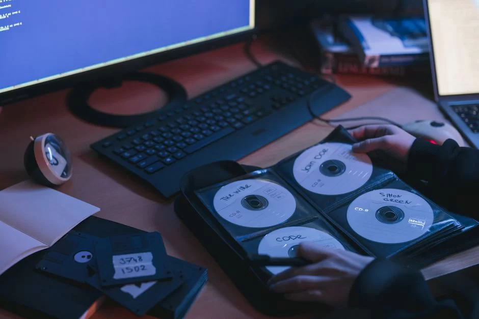 A bag used to back up CDs or DVDs