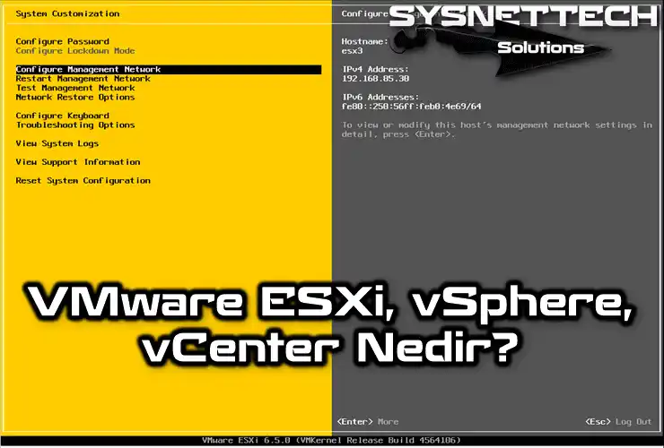 VMware ESXi, vSphere, vCenter Tanımı