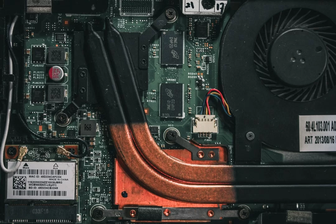 Wireless network card inside a laptop device