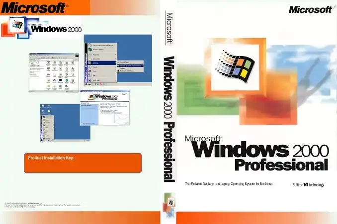Windows 2000 Professional işletim sistemi CD kapağı görseli
