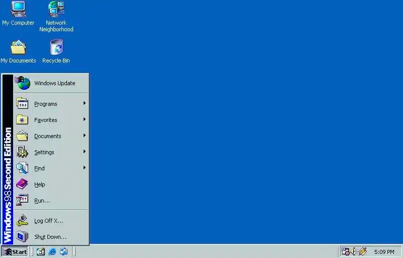 Windows 98 Başlat Menüsü