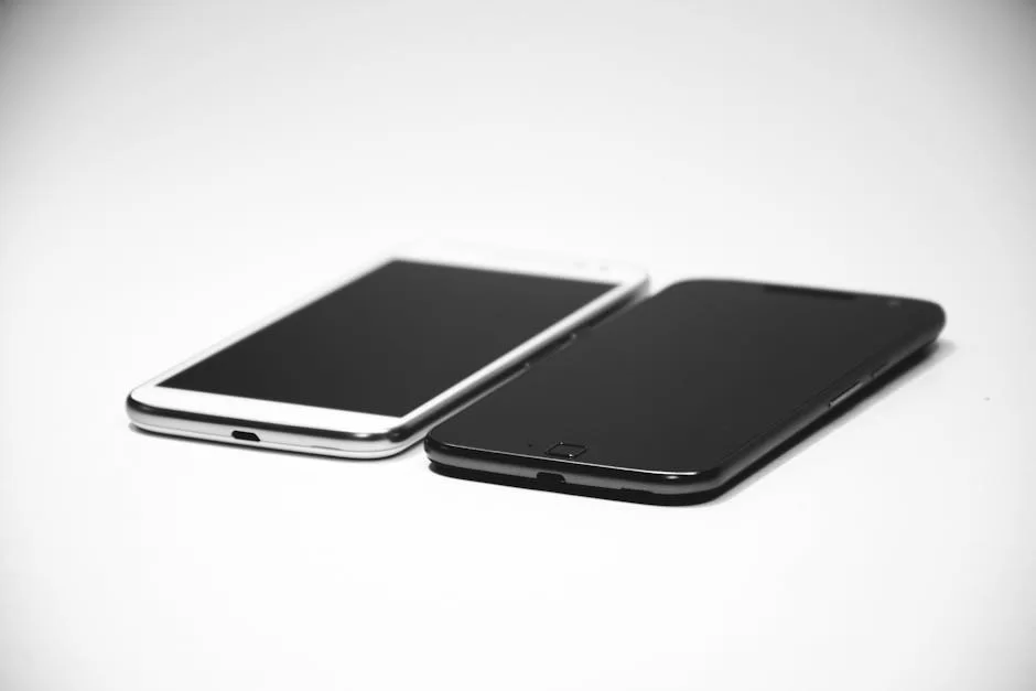 Yan yana gösterilen cep telefonu ve akıllı telefon, aralarındaki farkları vurgulayan bir karşılaştırma görseli.