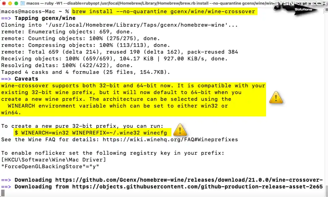 Wine Crossover Kurulumu